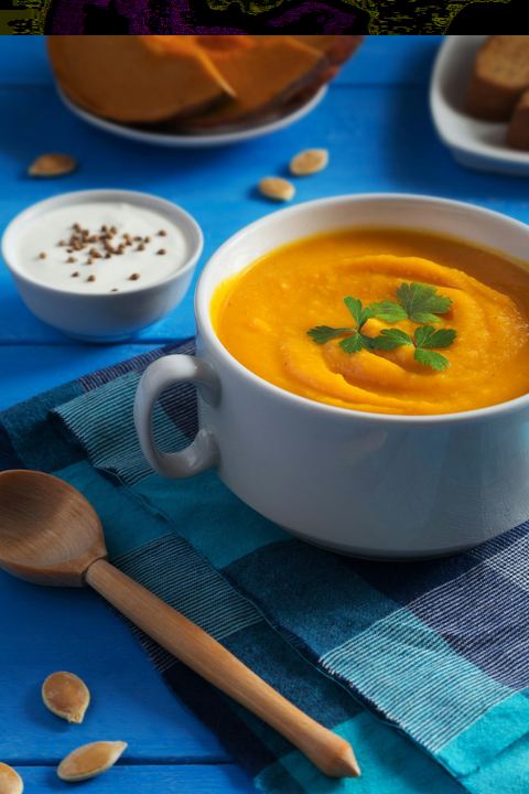 Velouté de potimarron et graines torréfiées